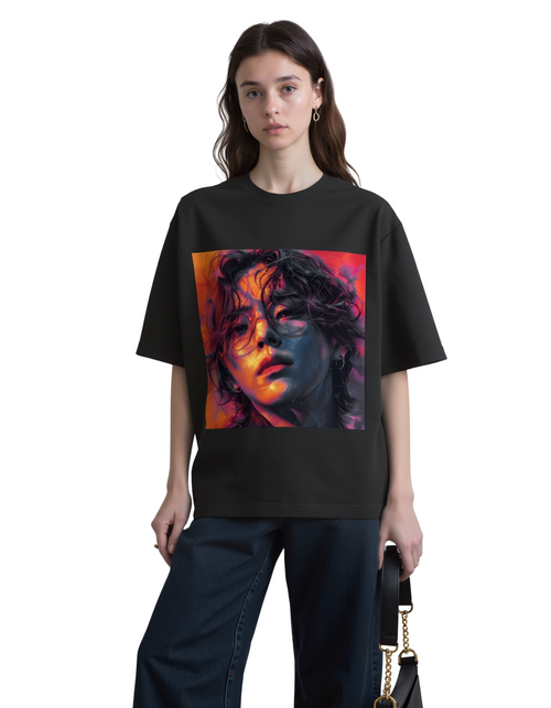 BTS V Kim Taehyung Cyberpunk Art Oversized T-Shirt - Premium Cotton Graphic Tee